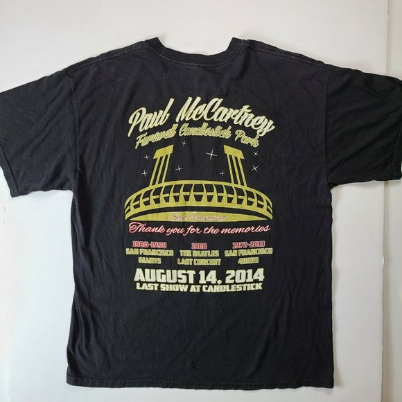 Paul McCartney Out There Concert Tour T Shirt Size XL Farewell Candlestick Park - Picture 2 of 7
